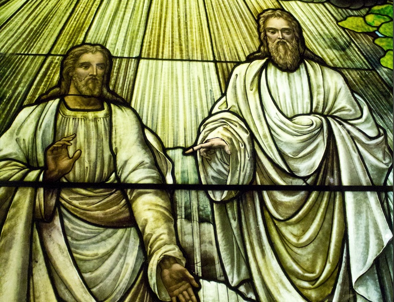 Stained Glass Image of God the Father and Jesus Christ